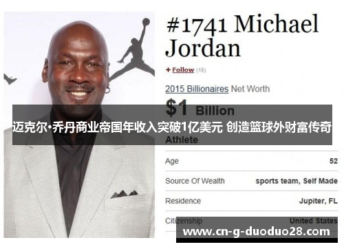 迈克尔·乔丹商业帝国年收入突破1亿美元 创造篮球外财富传奇 迈克尔·乔丹商业帝国年收入突破1亿美元 创造篮球外财富传奇